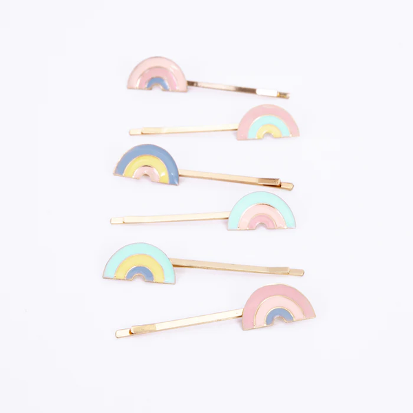 Enamel Rainbow Hair Slides